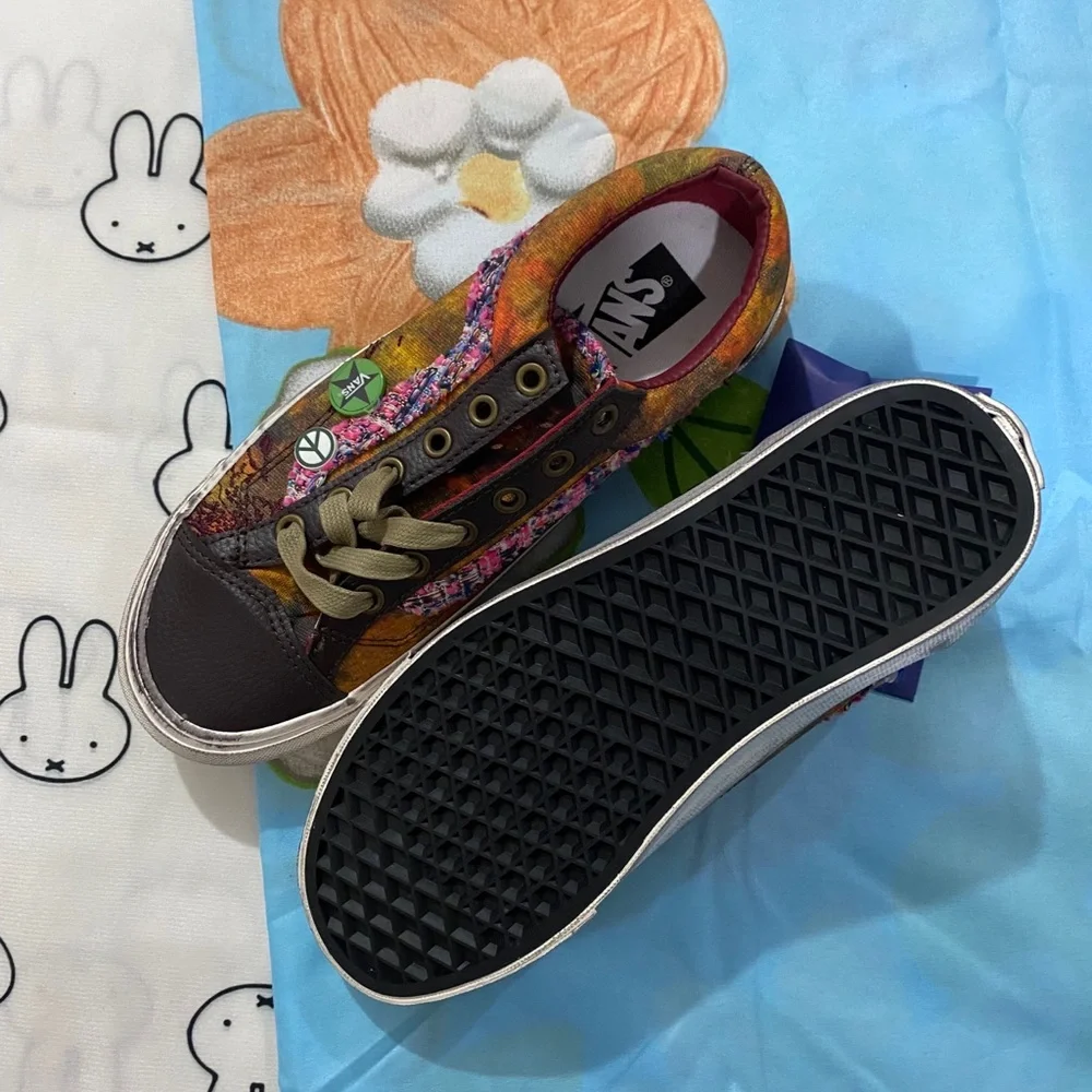 Vans Multicolor Patchwork Low-Top Sneakers with Black Toe